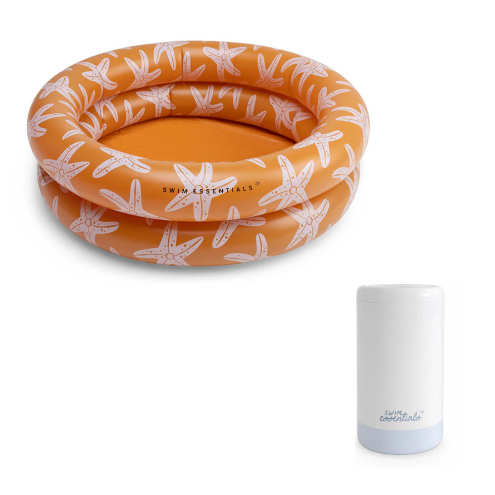 Paquete de piscina + bomba de aire - naranja - Seastar