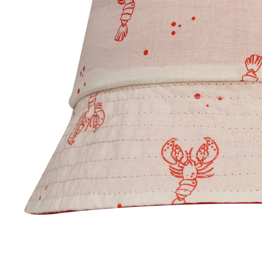 Chapeau de soleil réversible - Beige/Rouge - Little Lobster