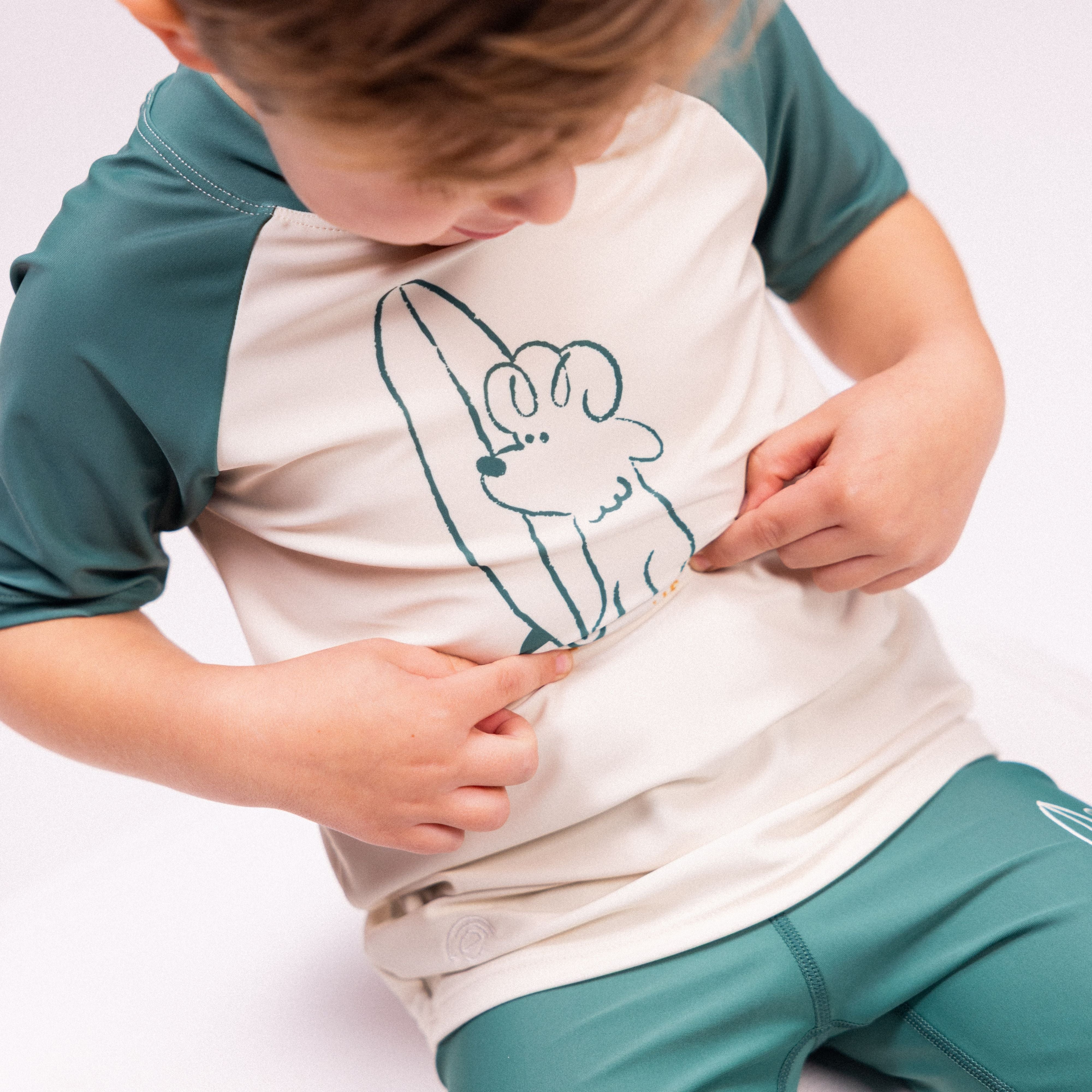 T-shirt de bain à manches courtes - Vert - Surfer