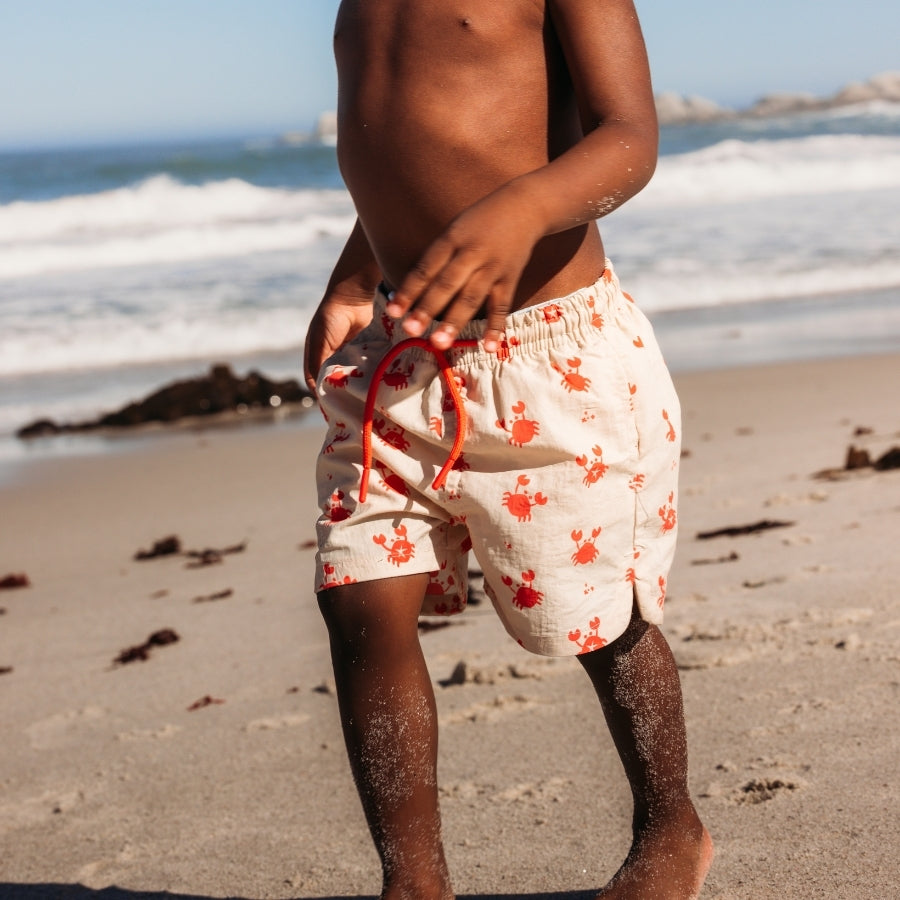 Shorts de baño - Rojo/Beige - Crabby