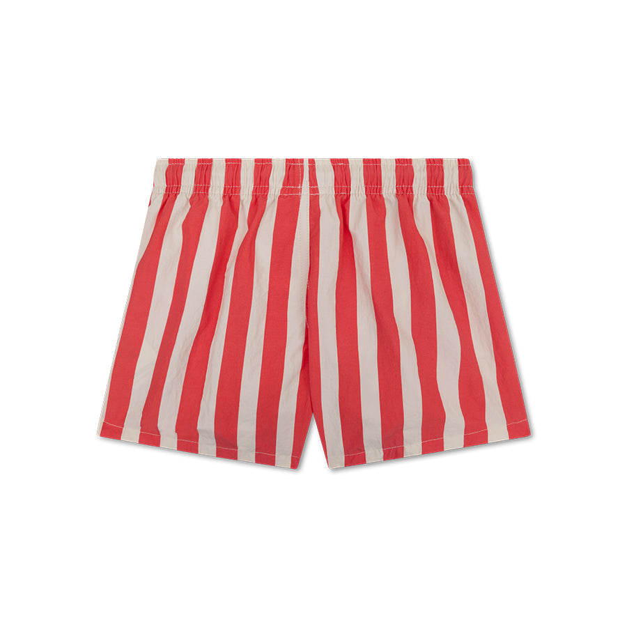 Swim Shorts - Beige/Red - Lobster Stripe