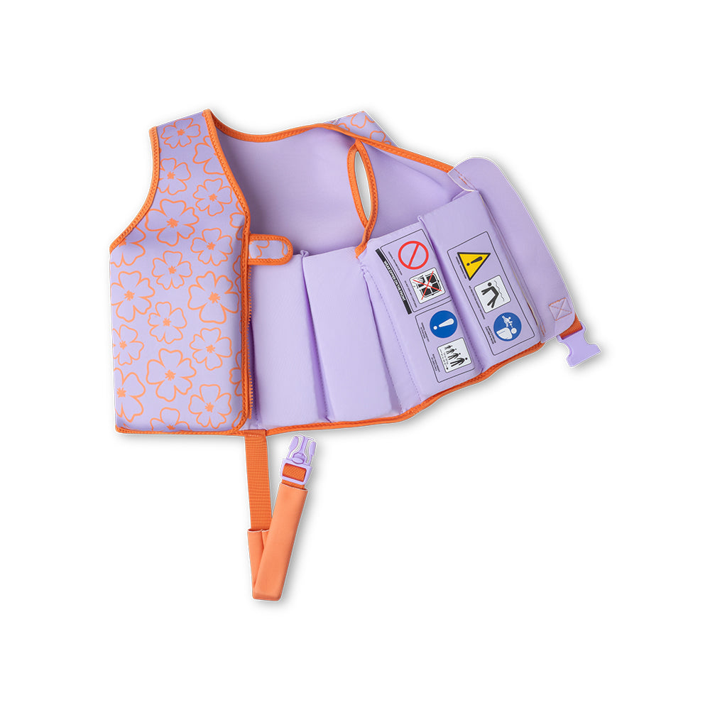 Gilet de natation - Orange/Violet - Flower - 3–6 Ans