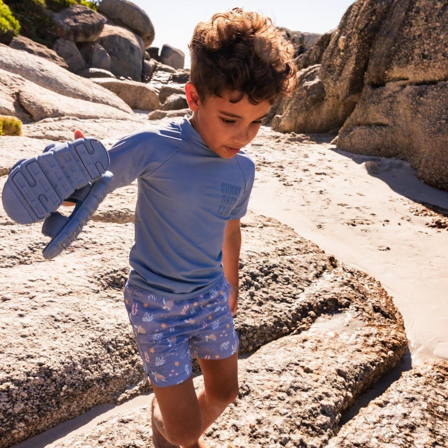 Camiseta de natación - Manga corta - Azul - Pure Tones