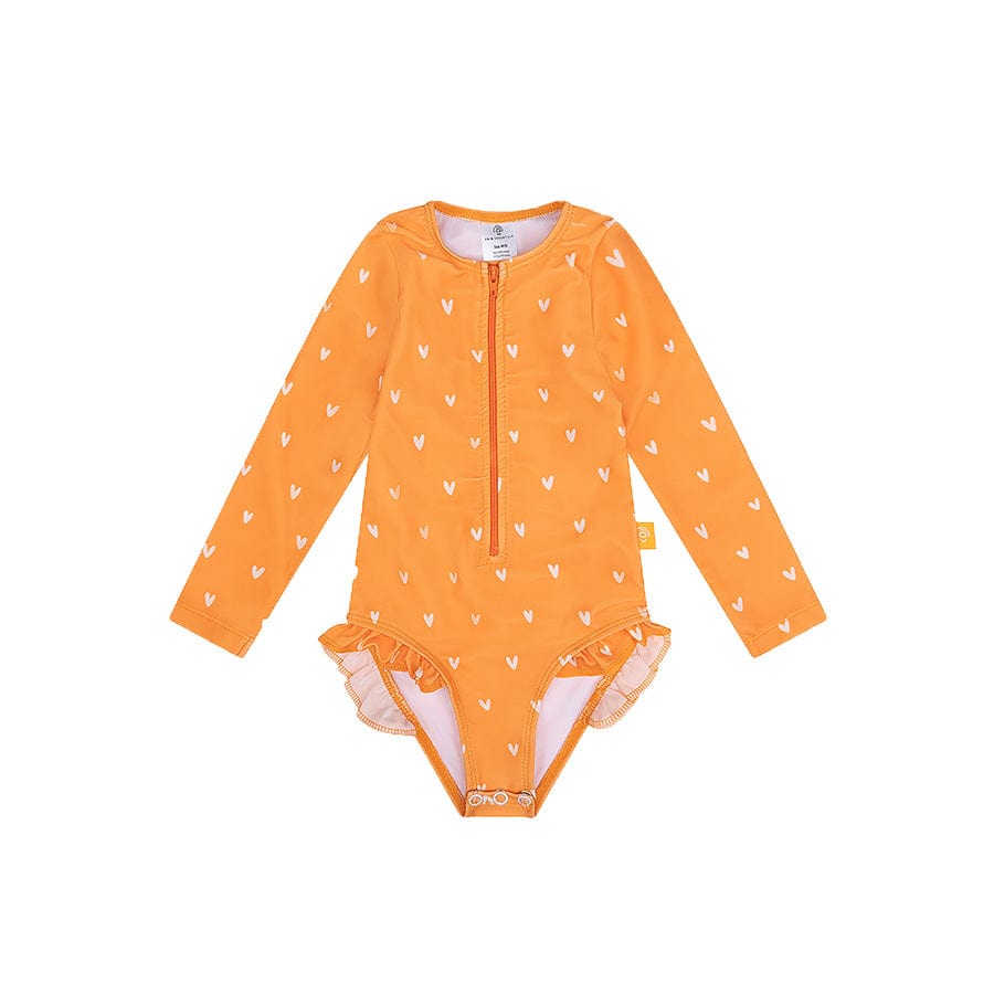 Bañador UV Niña con Mangas - Naranja - Orange Kiss