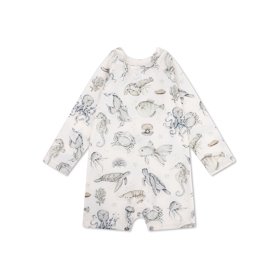 UV Swimsuit Boys - Green/White - Sea Life