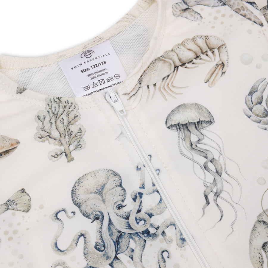 Bañador UV Niña con Mangas - Verde/Blanco - Sea Life