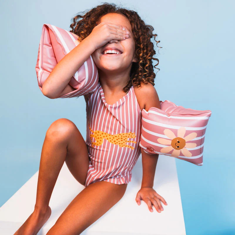 Bañador Niñas - Rojo/Blanco a Rayas - Daisy Flower