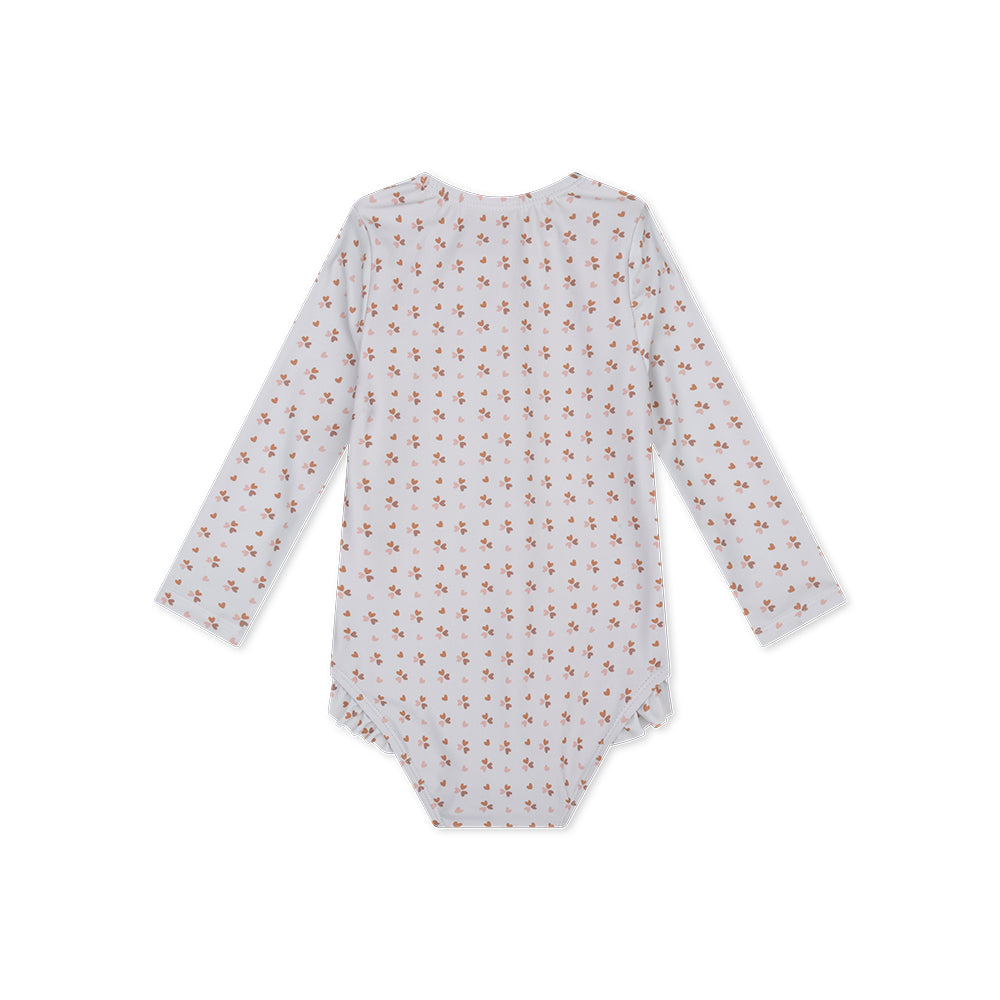 Bañador UV Niñas con Mangas - Rosa Antiguo - Cozy Hearts