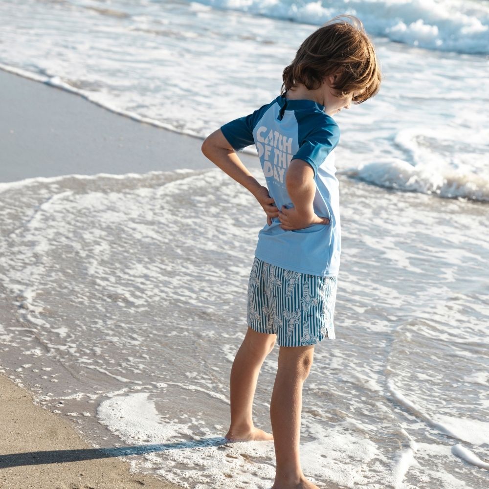 Lot familial de maillots de bain Bleu Crabe de la baie lobster
