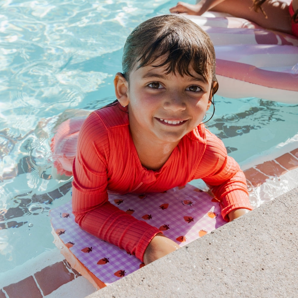 UV Swimsuit Girls With Long Sleeves - Pink - Pink Bay