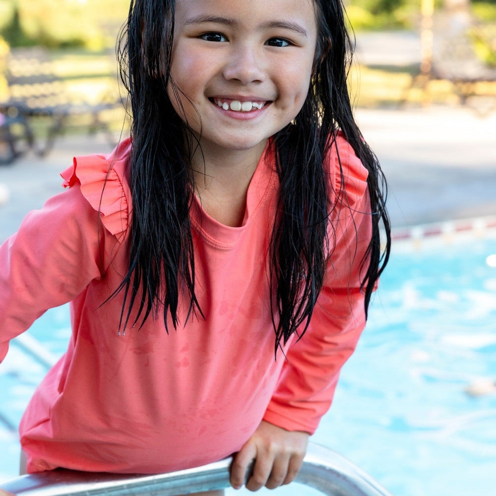 UV Swimming T-Shirt Long Sleeves - Pink - Shell Tastic