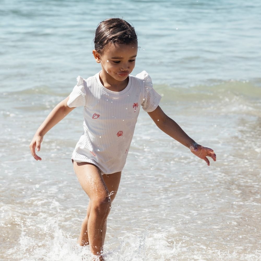 Swimming T-Shirt Short Sleeves - White - White Pearl